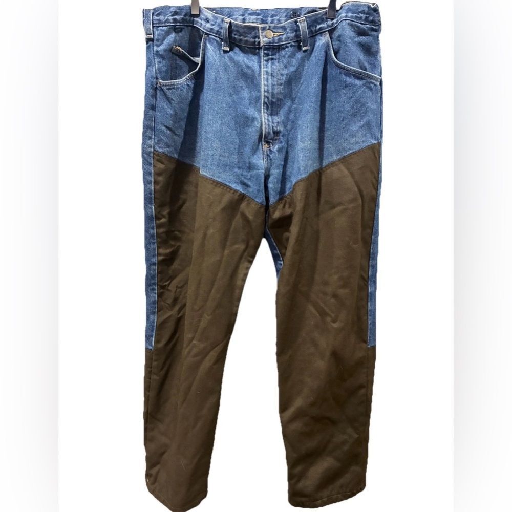 Vintage Wrangler Rugged Wear Denim Canvas Hunting Workwear  Pants 40x30